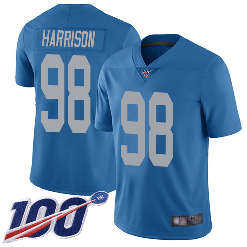 Detroit Lions Limited Blue Men Damon Harrison Alternate Jersey NFL Football #98 100th Season Vapor Untouchable